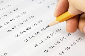 Student taking a standardized test